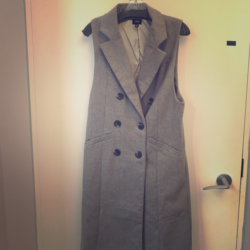 FATE Gray Oversized Vest